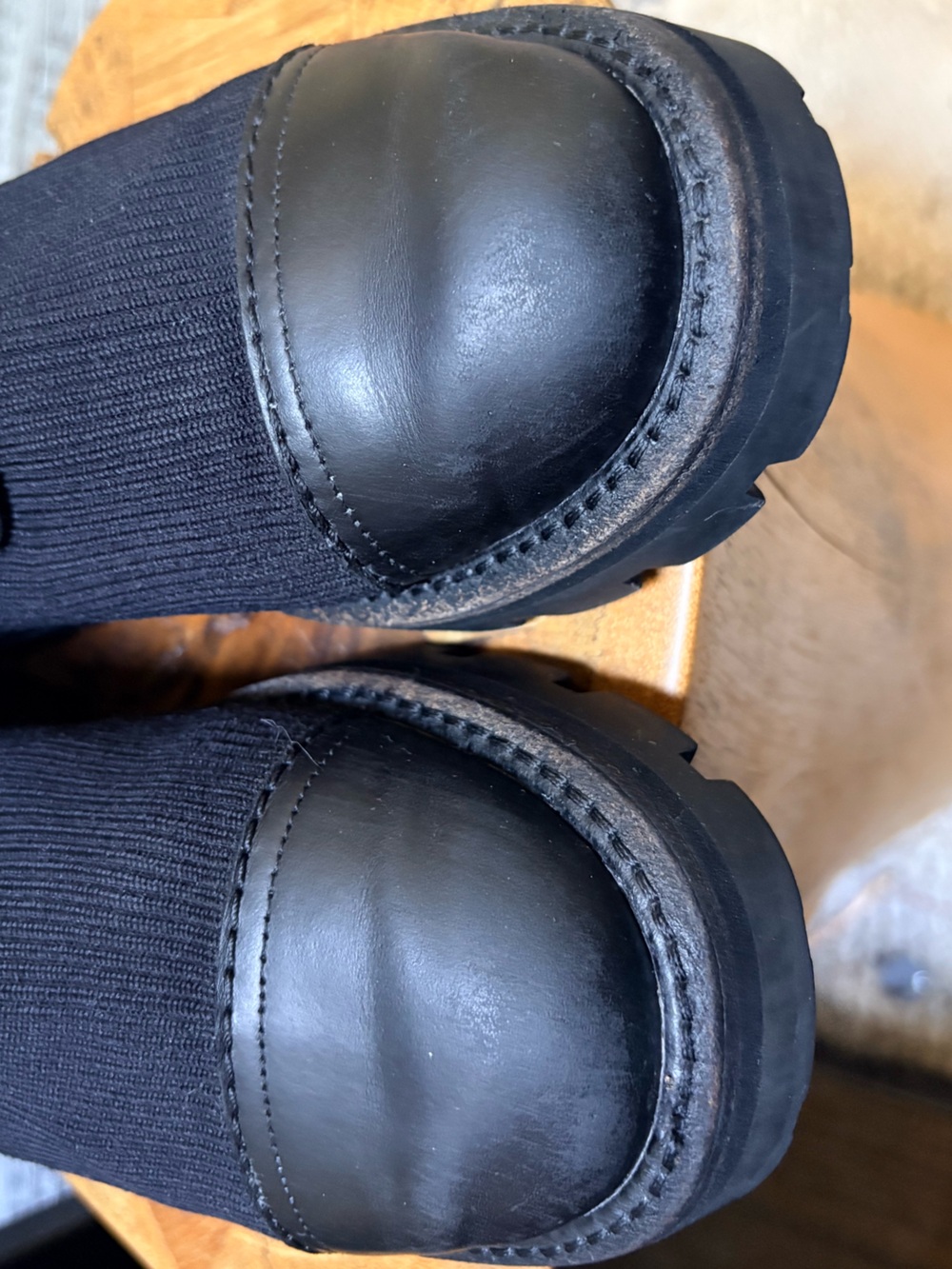 Kate Spade | "Winton" Lug Chunky Knit Lace-Up Combat Boots - Women's 6.5B, Black - Picture 6 of 16